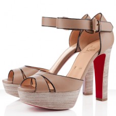 Christian Louboutin Woodaola 120mm sandalen naturel