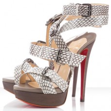 Christian Louboutin Toutenkaboucle 140mm sandalen lichtgrijs Christian Louboutin Toutenkaboucle 140mm sandalen lichtgrijs