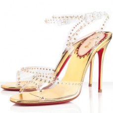 Christian Louboutin Icone A Clous 100mm Sandalen Goud