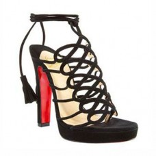 Christian Louboutin sandalen met kwastjes, 120 mm, zwart Christian Louboutin sandalen met kwastjes, 120 mm, zwart