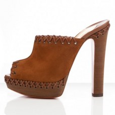 Christian Louboutin Sablina 140mm sandalen bruin