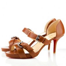 Christian Louboutin Atalanta 80mm sandalen in cognacbruin Christian Louboutin Atalanta 80mm sandalen in cognacbruin