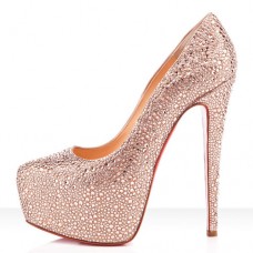 Christian Louboutin Daffodile Strass 160mm Platforms Licht Perzik