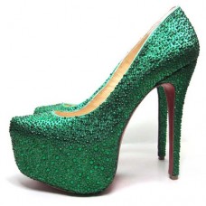 Christian Louboutin Daffodile 160mm platformschoenen in donkergroen