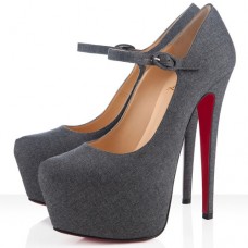Christian Louboutin Lady Daf 160mm Mary Jane pumps lichtgrijs