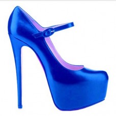 Christian Louboutin Lady Daf 160mm Mary Jane pumps donkerblauw