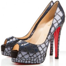 Christian Louboutin Sobek 100mm Peep Toe Pumps Marineblauw Christian Louboutin Sobek 100mm Peep Toe Pumps Marineblauw