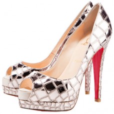 Christian Louboutin Sobek 100 mm Peep Toe-pompen Platine