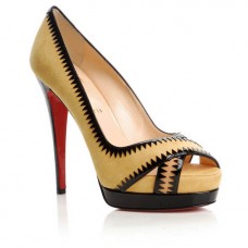 Christian Louboutin Very Jaws 140mm Peep Toe Pumps Geel Christian Louboutin Very Jaws 140mm Peep Toe Pumps Geel