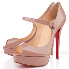 Christian Louboutin Bana 140mm Peep Toe Pumps Nude