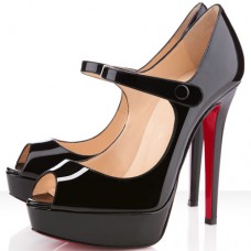 Christian Louboutin Bana 140mm Peep Toe Pumps Zwart