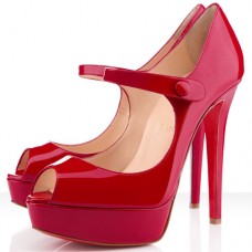 Christian Louboutin Bana 140mm Peep Toe Pumps Rood