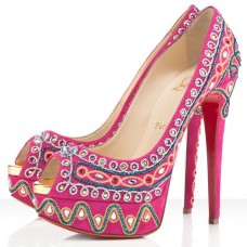Christian Louboutin Bollywoody 140mm Peep Toe Pumps Rose Matador