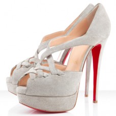 Christian Louboutin Lady Corset 140mm Peep Toe Pumps Taupe