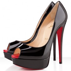 Christian Louboutin Lady Peep Toe Pumps 140mm Zwart