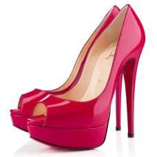 Christian Louboutin Lady Peep Toe Pumps 140mm Roze