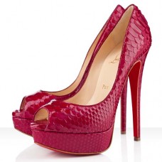 Christian Louboutin Lady Peep Toe Pumps 140mm Roze Christian Louboutin Lady Peep Toe Pumps 140mm Roze
