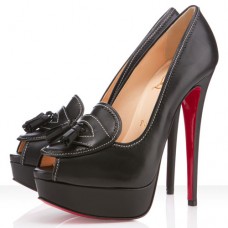 Christian Louboutin Alta Campus 140mm Peep Toe Pumps Zwart