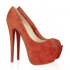 Christian Louboutin Highness 160mm Peep Toe Pumps Oranje
