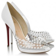 Christian Louboutin Engin 120mm Peep Toe Pumps Wit