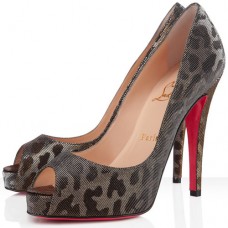 Christian Louboutin Very Prive 120mm Peep Toe Pumps Goud Christian Louboutin Very Prive 120mm Peep Toe Pumps Goud