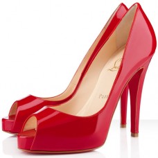 Christian Louboutin Very Prive 120mm Peep Toe Pumps Rood Christian Louboutin Very Prive 120mm Peep Toe Pumps Rood