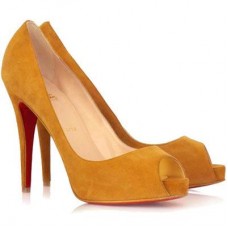 Christian Louboutin Very Prive 120mm Peep Toe Pumps Bruin