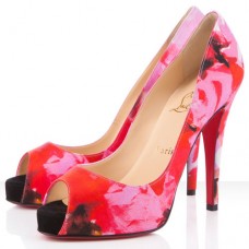 Christian Louboutin Very Prive 120mm Peep Toe Pumps Roze Christian Louboutin Very Prive 120mm Peep Toe Pumps Roze