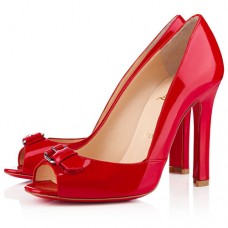 Christian Louboutin Openbelt 100mm Peep Toe Pumps Rood