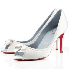 Christian Louboutin Milady 80mm Peep Toe Pumps Off White