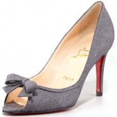 Christian Louboutin Milady 80mm Peep Toe Pumps Lichtgrijs Christian Louboutin Milady 80mm Peep Toe Pumps Lichtgrijs