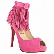 Christian Louboutin korte Tina Fringe schoenen 120mm, speciale gelegenheid, roze