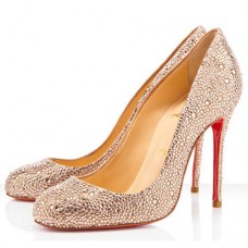Christian Louboutin Fifi Strass 100mm Special Occasion Licht Perzik Christian Louboutin Fifi Strass 100mm Special Occasion Licht Perzik