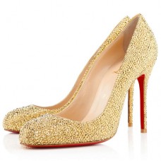 Christian Louboutin Fifi Strass pumps 100mm geel