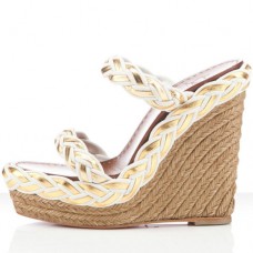 Christian Louboutin Cadena Tresse sleehakken van 140 mm, wit Christian Louboutin Cadena Tresse sleehakken van 140 mm, wit