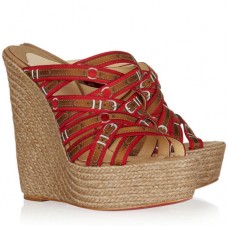 Christian Louboutin Crepon 140 mm wiggen rood