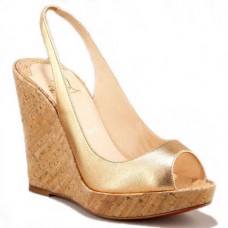 Christian Louboutin Metallic Cork sleehakken van 120 mm in goud Christian Louboutin Metallic Cork sleehakken van 120 mm in goud