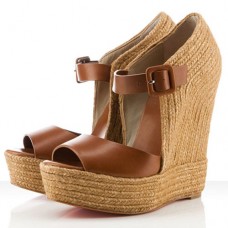 Christian Louboutin Praia Espadrille sleehakken 140 mm bruin Christian Louboutin Praia Espadrille sleehakken 140 mm bruin