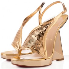 Christian Louboutin Roxy Muse sleehakken van 120 mm, goudkleurig.