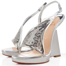 Christian Louboutin Roxy Muse sleehakken van 120 mm, zilverkleurig.
