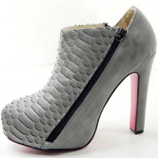 Christian Louboutin 4A 120mm enkellaarsjes grijs