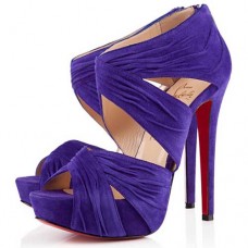 Christian Louboutin Bandra 140mm enkellaarsjes Parme