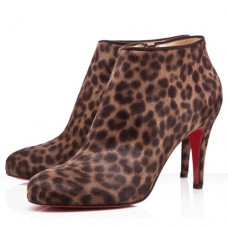 Christian Louboutin Belle 80mm enkellaarsjes met luipaardprint