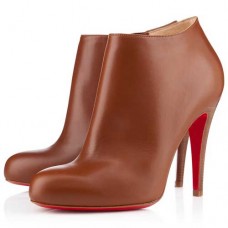 Christian Louboutin Belle 100mm enkellaarsjes bruin