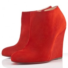 Christian Louboutin Belle Zeppa 100mm enkellaarsjes rood