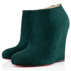 Christian Louboutin Belle Zeppa 100mm enkellaarsjes groen