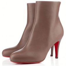 Christian Louboutin Bello 80mm enkellaarsjes in taupe