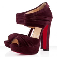 Christian Louboutin Applique 140mm Enkellaarsjes Pruim Christian Louboutin Applique 140mm Enkellaarsjes Pruim