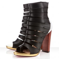 Christian Louboutin Decoupata 120mm enkellaarsjes zwart