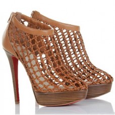 Christian Louboutin Coussin 140mm enkellaarsjes bruin